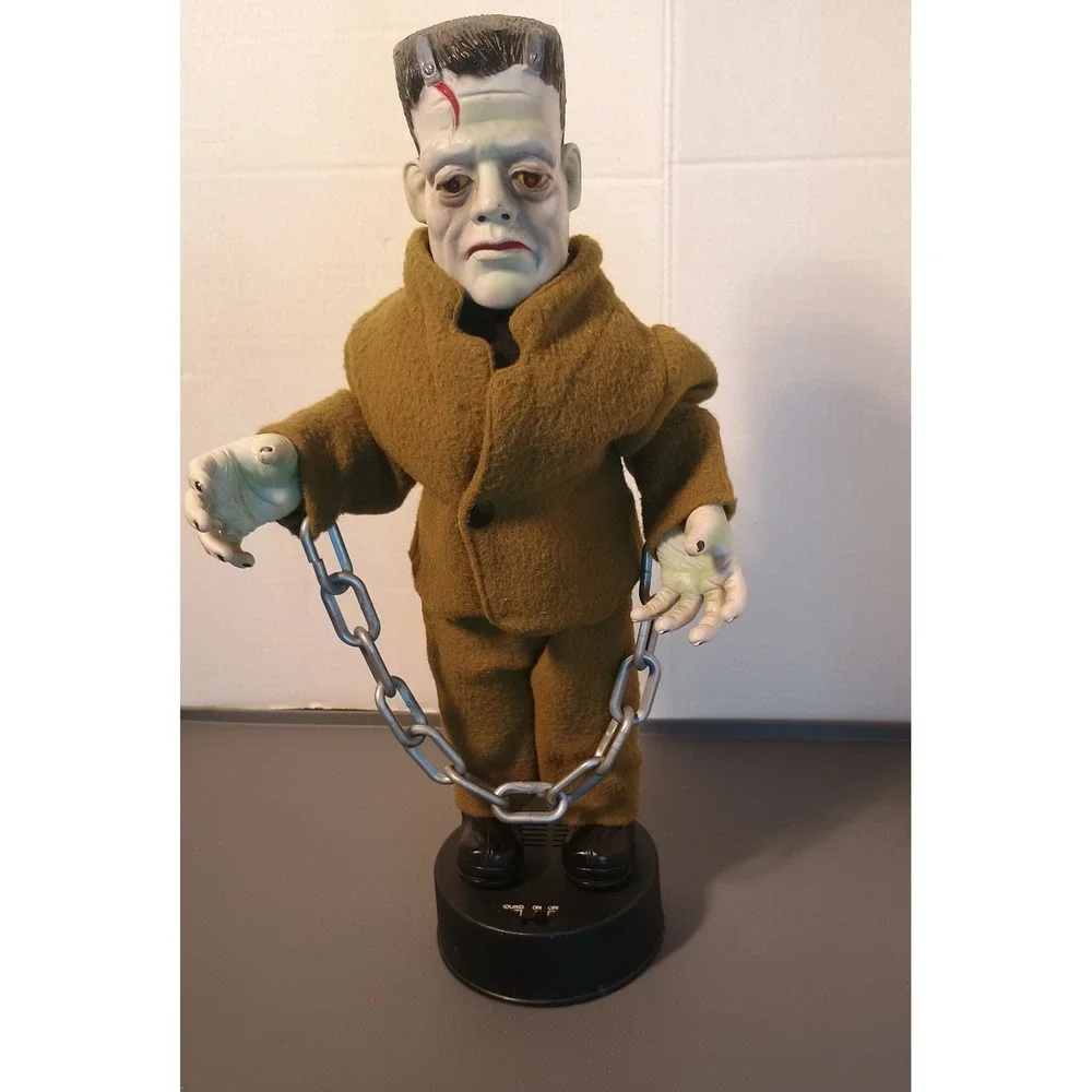 Rare Vintage Frankenstein Animated Figure 17in Green Glowing Eyes Sound